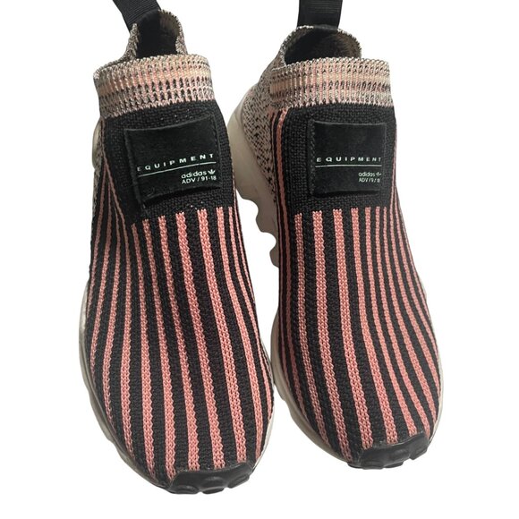 Adidas Equipment ADV 91-18 Sneakers Womens 5.5 Pink/Black Striped Slip-On - Picture 6 of 6